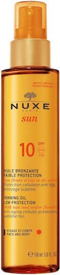 Nuxe Sun Tanning Oil Αδιάβροχο Αντηλιακό Λάδι Προσώπου και Σώματος SPF10 σε Spray 150ml
